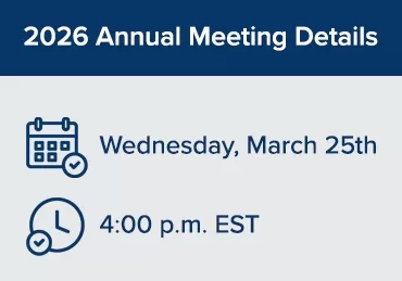 2026 Annual Meeting details. Date and time.